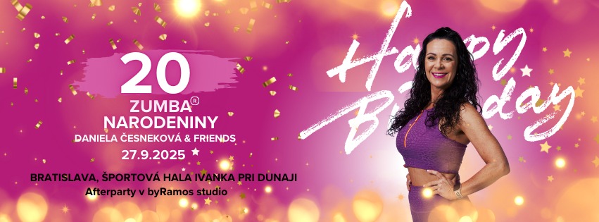 20. ZUMBA NARODENINY  – TANEČNÁ FITNESS PÁRTY! 💃🥳