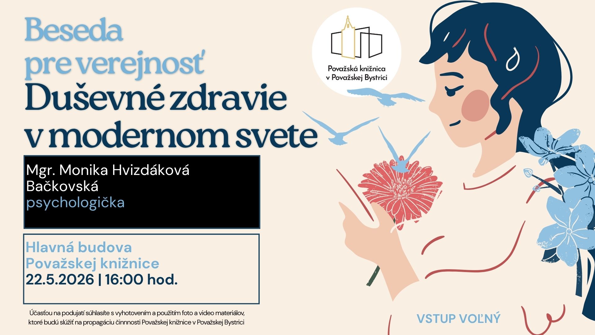 Duševné zdravie v modernom svete - beseda so psychologičkou