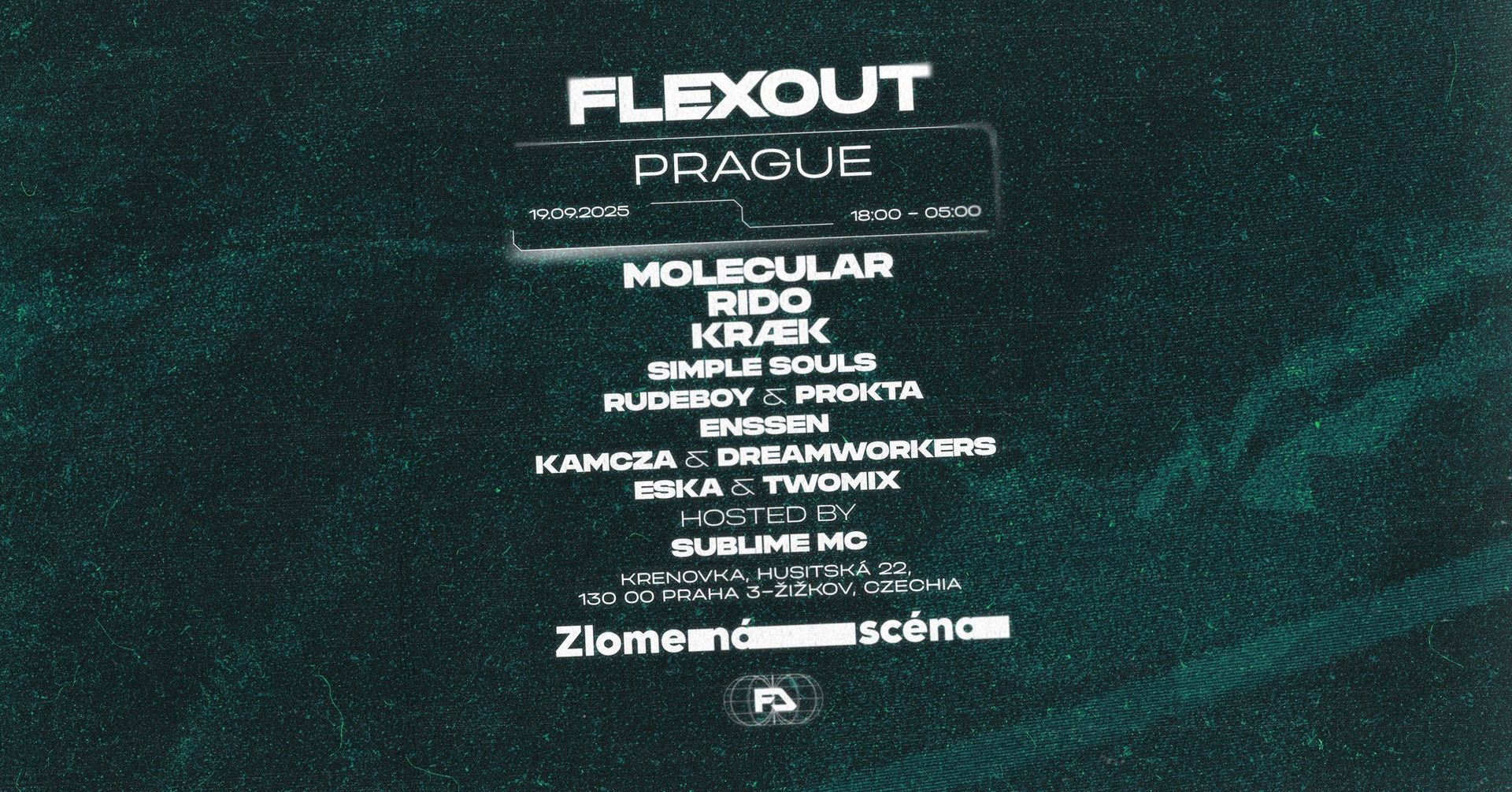 Zlomená Scéna x Flexout Audio w/ MOLECULAR, RIDO, KRÆK