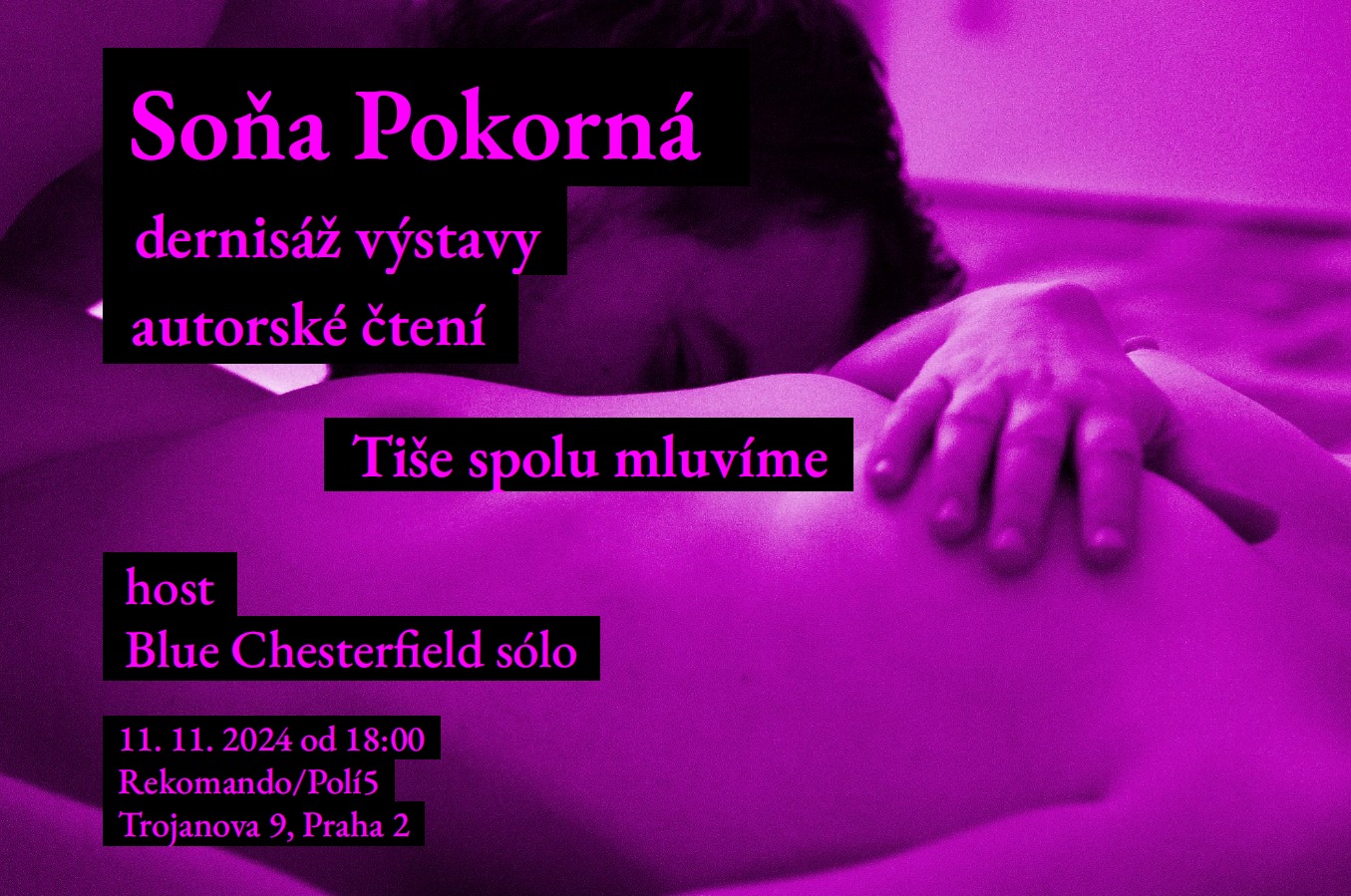 Soňa Pokorná | Blue Chesterfield sólo | TIŠE SPOLU MLUVÍME dernisáž