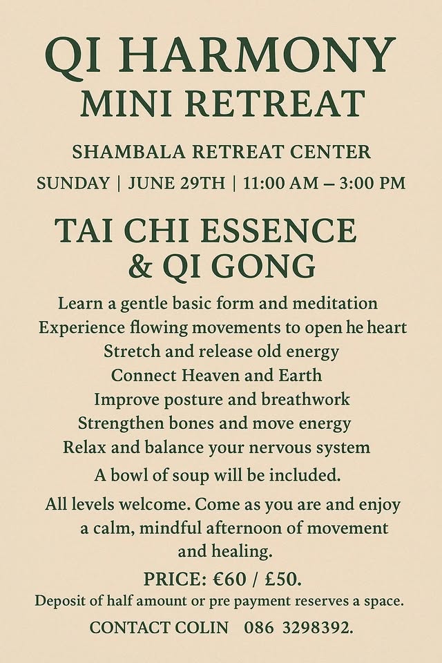 TAI CHI /QI GONG MINI RETREAT
