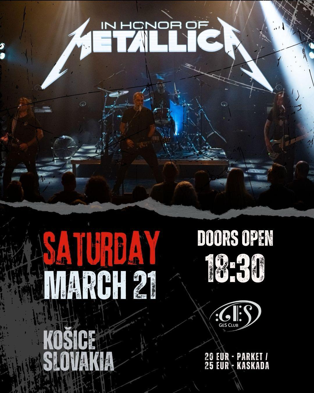 In Honor Of Metallica live at GES Club Kosice Slovakia