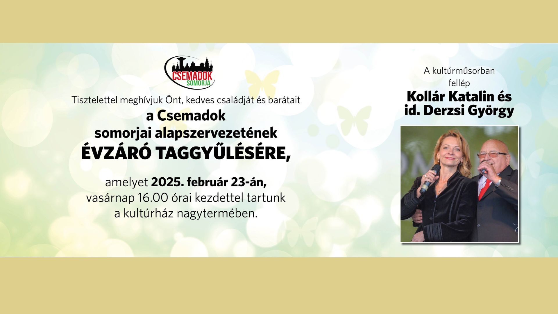 CSEMADOK évzáró Somorján – Kollár Katalin & Derzsi György műsora