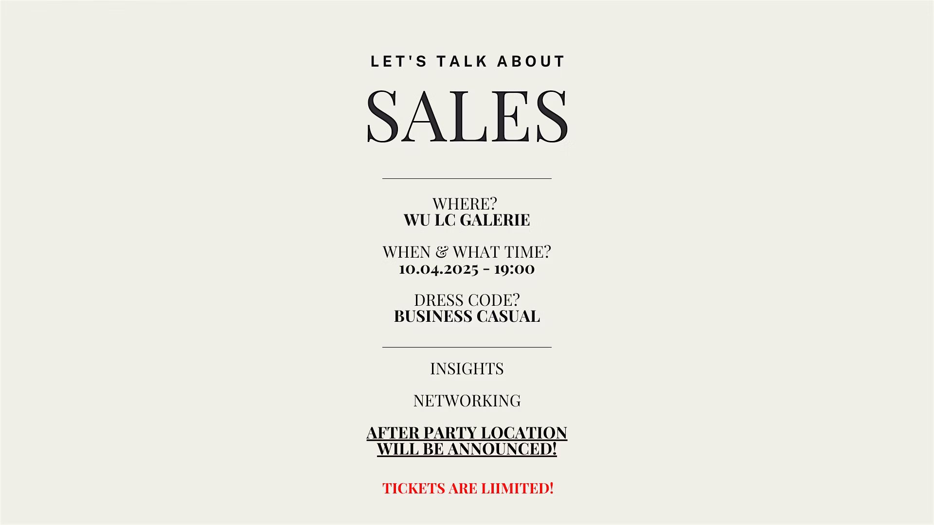Let's talk about Sales - Pre Kick Off 10.April