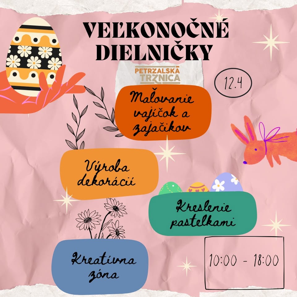 🐣✨ Veľká noc v Petržalskej tržnici – tvorivá zóna pre deti! 🎨🐰