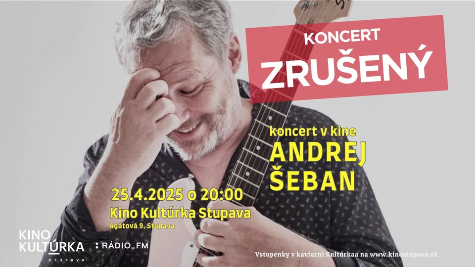 ZRUŠENÝ KONCERT Andrej Šeban – Unikátny intímny koncert v kine KULTÚRKA Stupava