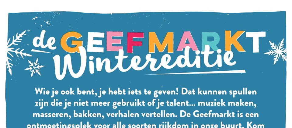 GEEFMARKT 30 nov  - GIVEAWAY MARKET Nov 30th