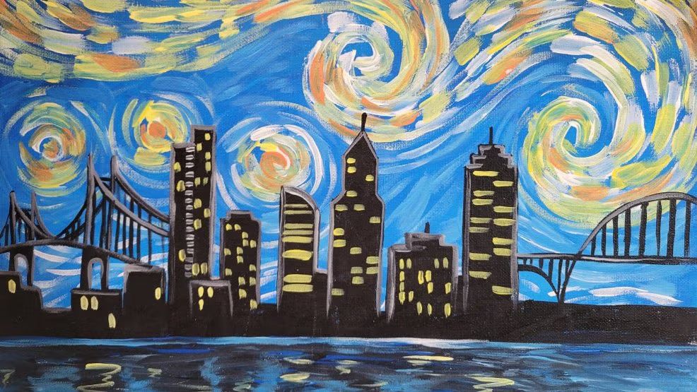 Starry Starry Portland Paint Party on Hawthorne!