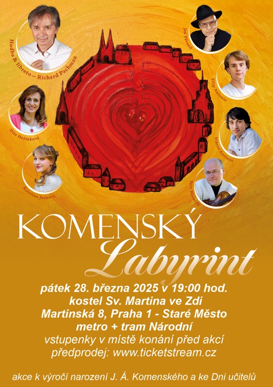 KOMENSKÝ - LABYRINT, Praha 28. 3., J. Přeučil, R. Pachman, D. Hořínková, F. a V. Antonio, K. Jechová