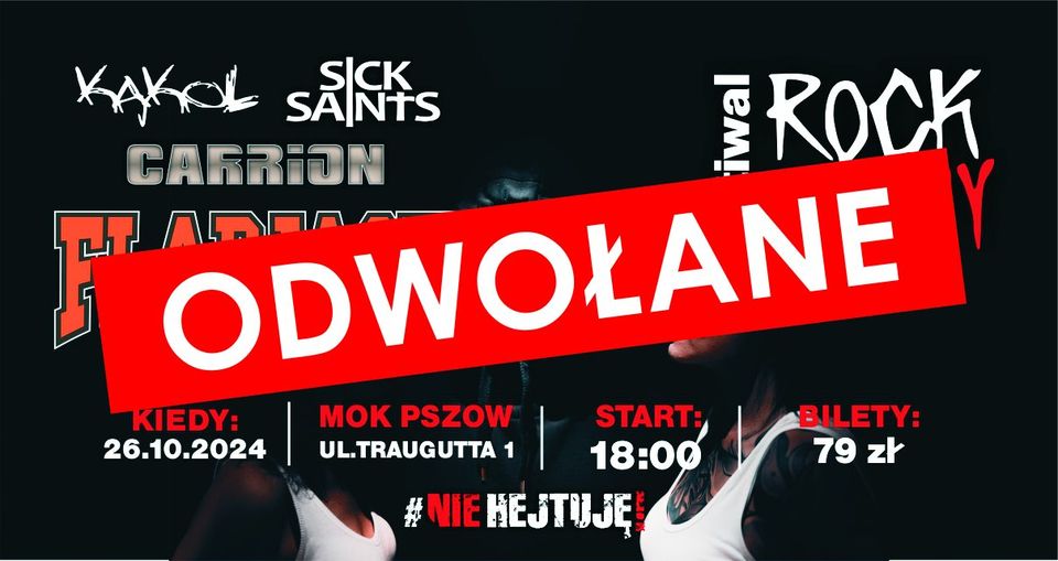 ODWOŁANE - ROCK TRENDY - NIE HEJTUJĘ - Kąkol / Sick Saints / Carrion / Flapjack