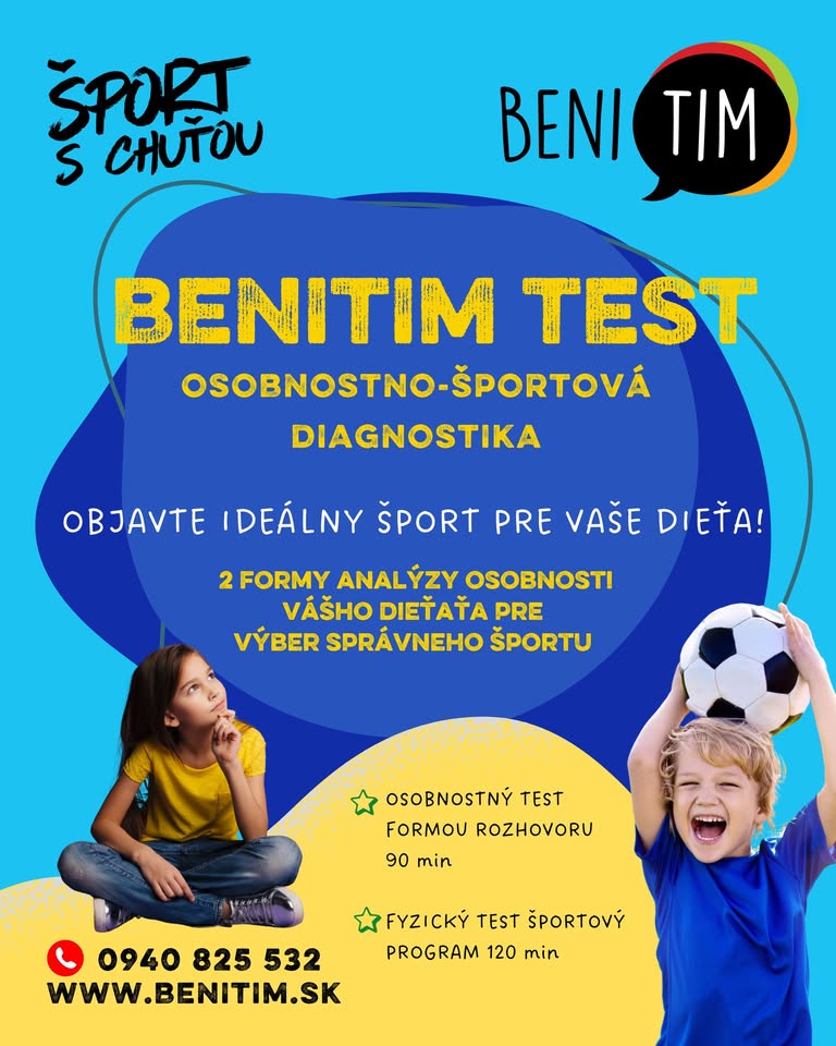 BENITIM TEST - Objavte športový potenciál vášho dieťaťa :)