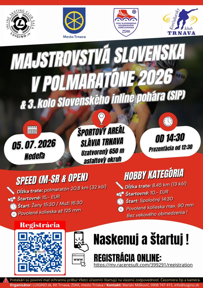 Majstrovstvá Slovenska v polmaratóne 2026 a 3. kolo SIP