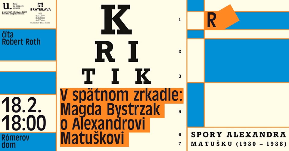 V spätnom zrkadle: Magda Bystrzak o Alexandrovi Matuškovi / číta Robert Roth