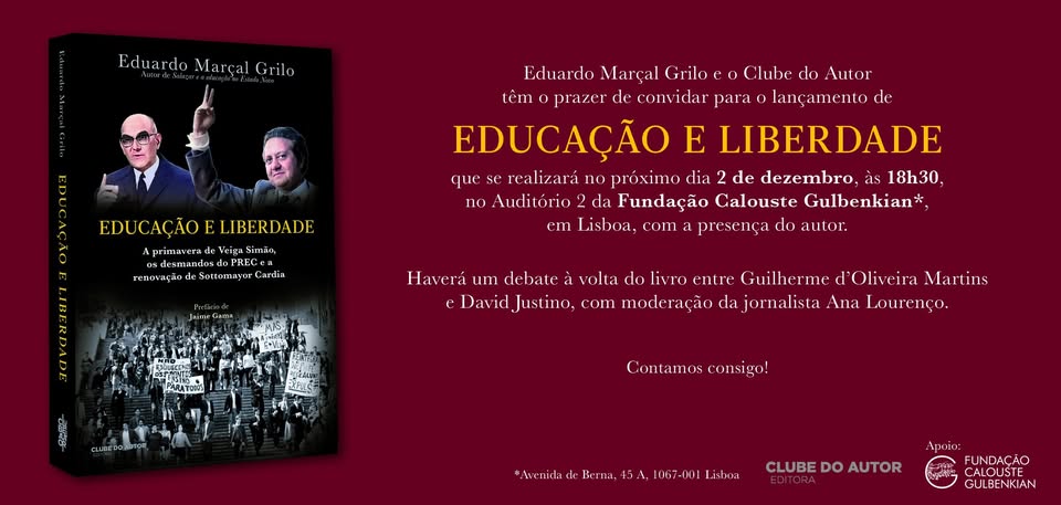 Lançamento do livro «Educação e Liberdade», de Eduardo Marçal Grilo