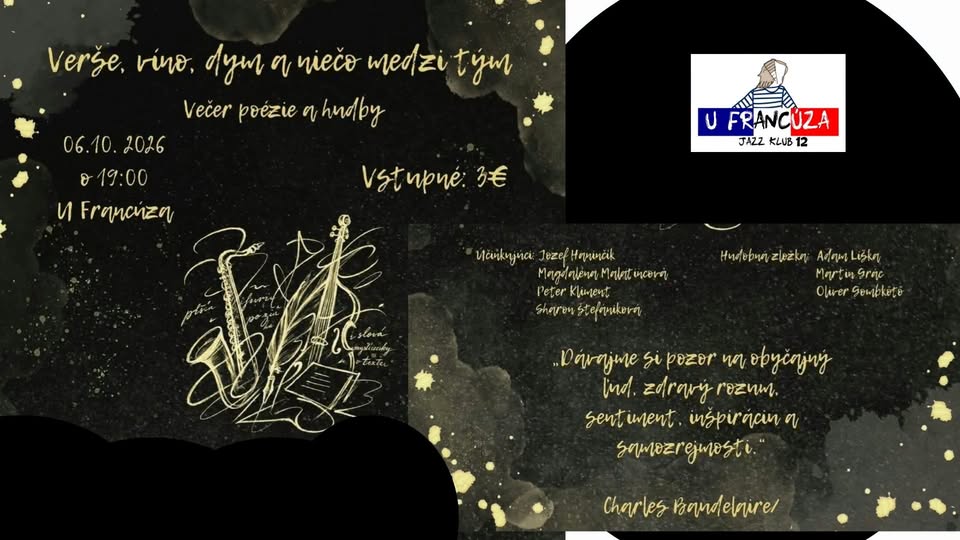 Večer poézie a hudby - Verše, víno, dym a niečo medzi tým @ U FRANCÚZA