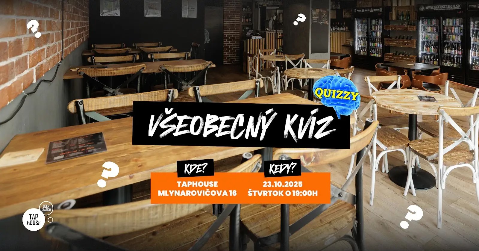 Všeobecný kvíz v TapHouse 🤓🍺