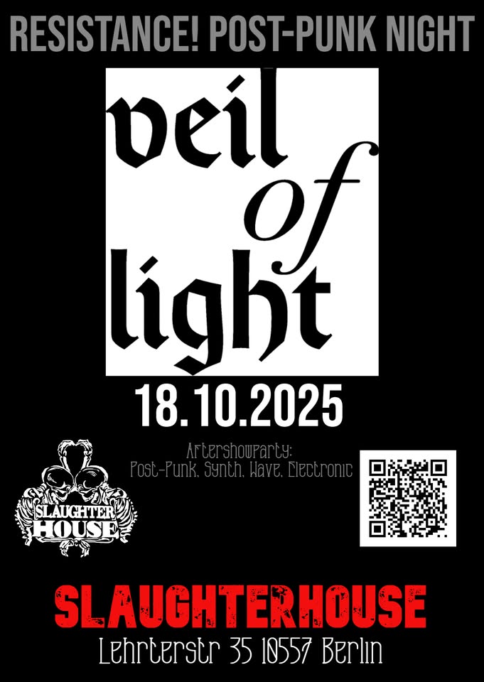 VEIL OF LIGHT (New Wave)  + RESISTANCE! Post-Punk Night!