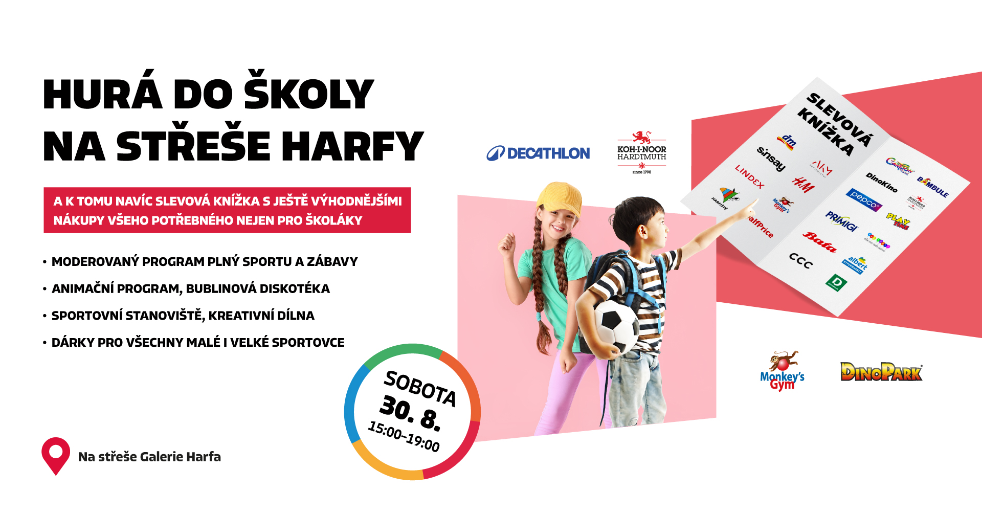 Rozlučka s prázdninami plná pohybu na střeše Harfy!