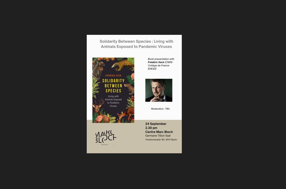 Book presentation : Frédéric Keck - Solidarity Between Species