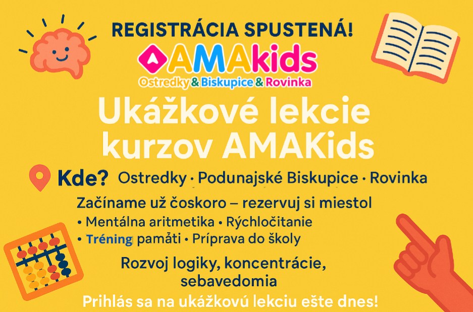 Ukážková lekcia Mentálnej aritmetiky, Školariky, Memoriky a Liberiky s Amakids