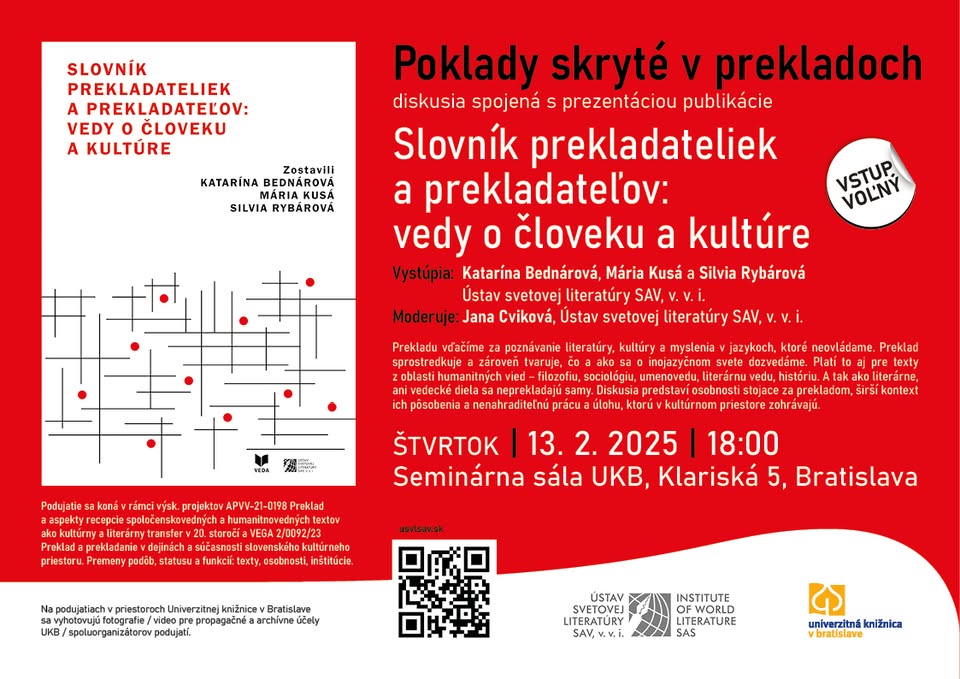Poklady skryté v prekladoch: diskusia spojená s prezentáciou publikácie