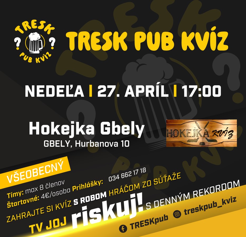 Gbely - VŠEOBECNÝ kvíz v Hokejke