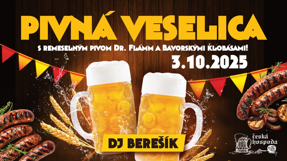 Beer festivity with DJ Berešík in the Czech Hospital 3-10-2025