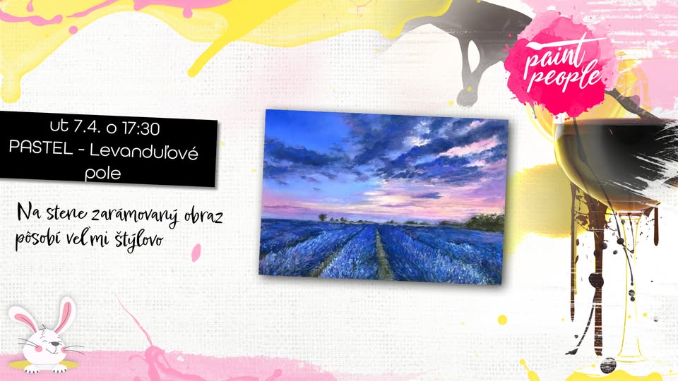 PASTEL – Levanduľové pole - Maľuj s PaintPeople