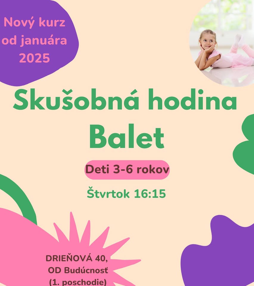 Skušobná hodina Baletu ZDARMA
