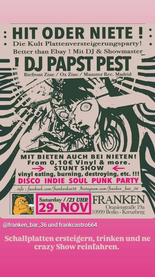 DJ PAPST PAST // Sa 29.11. // the worlds craziest Vinyl Record Auction - better than EBAY.