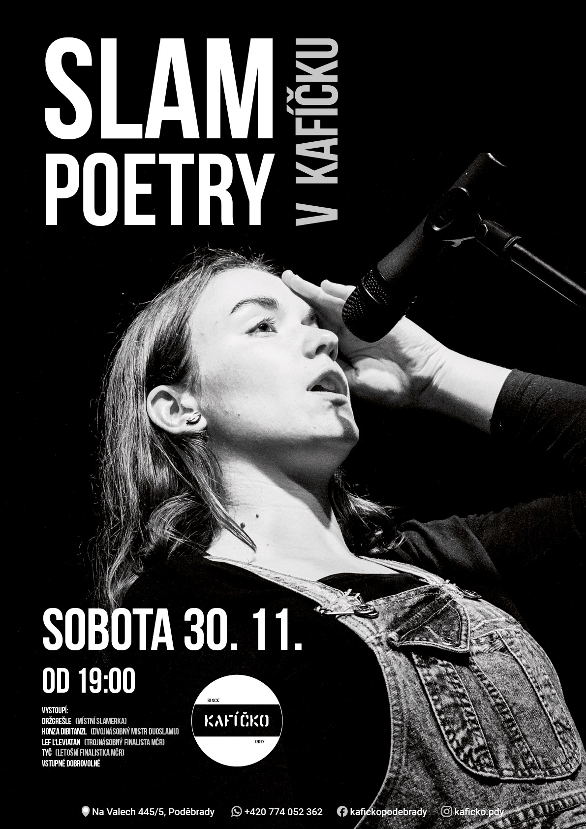 Slam poetry Poděbrady v Kafíčku v sobotu 30. 11.