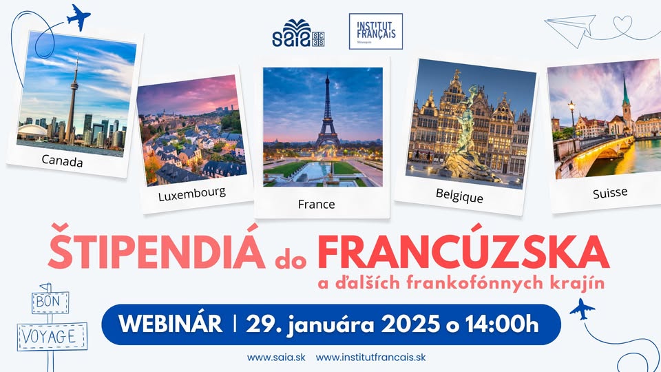 Štipendiá do Francúzska a ďalších frankofónnych krajín