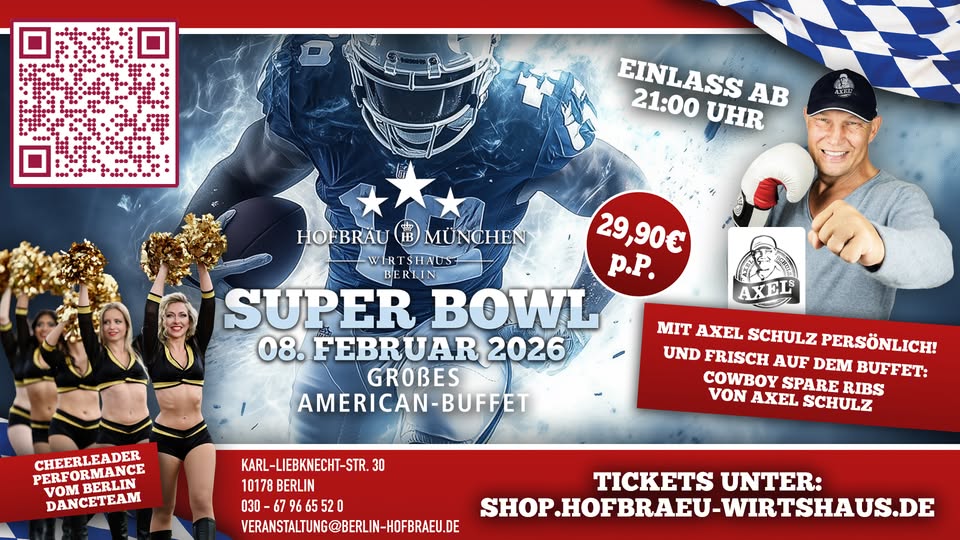 SUPER BOWL 2026 im Hofbräu Berlin