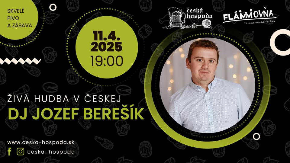 DJ BEREŠÍK v Českej hospode PIATOK 11-4-2025