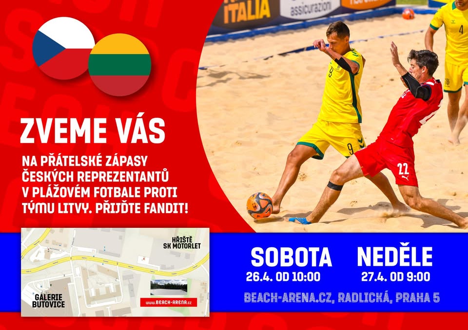 ČESKO - LITVA  | Mezinárodní přípravné zápasy v plážovém fotbale