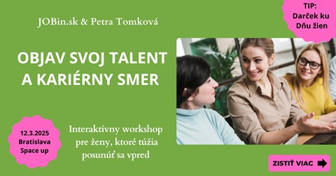 Workshop: Objav svoj talent a kariérny smer
