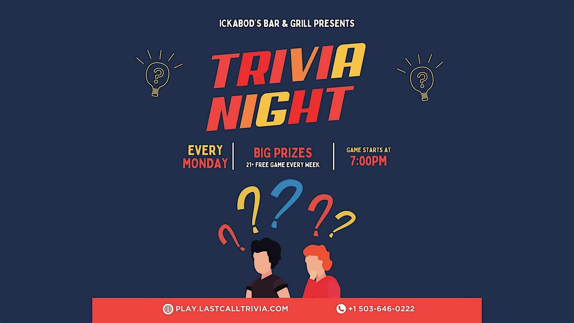 LAST CALL TRIVIA: ICKABOD'S BAR & GRILL- BEAVERTON