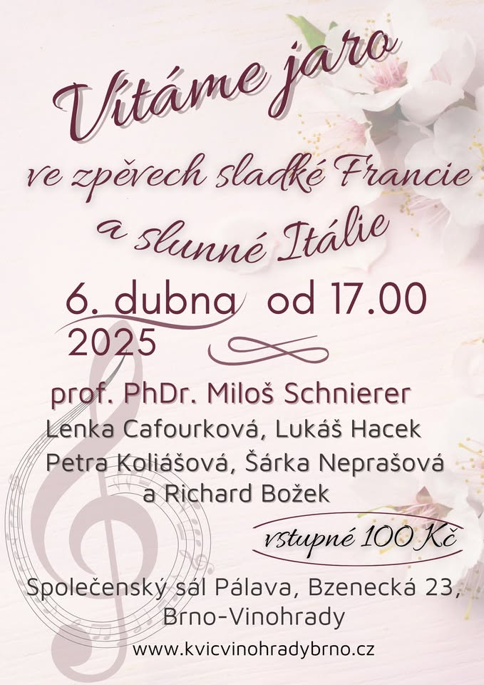 Vítáme jaro ve zpěvech sladké Francie a slunné Itálie