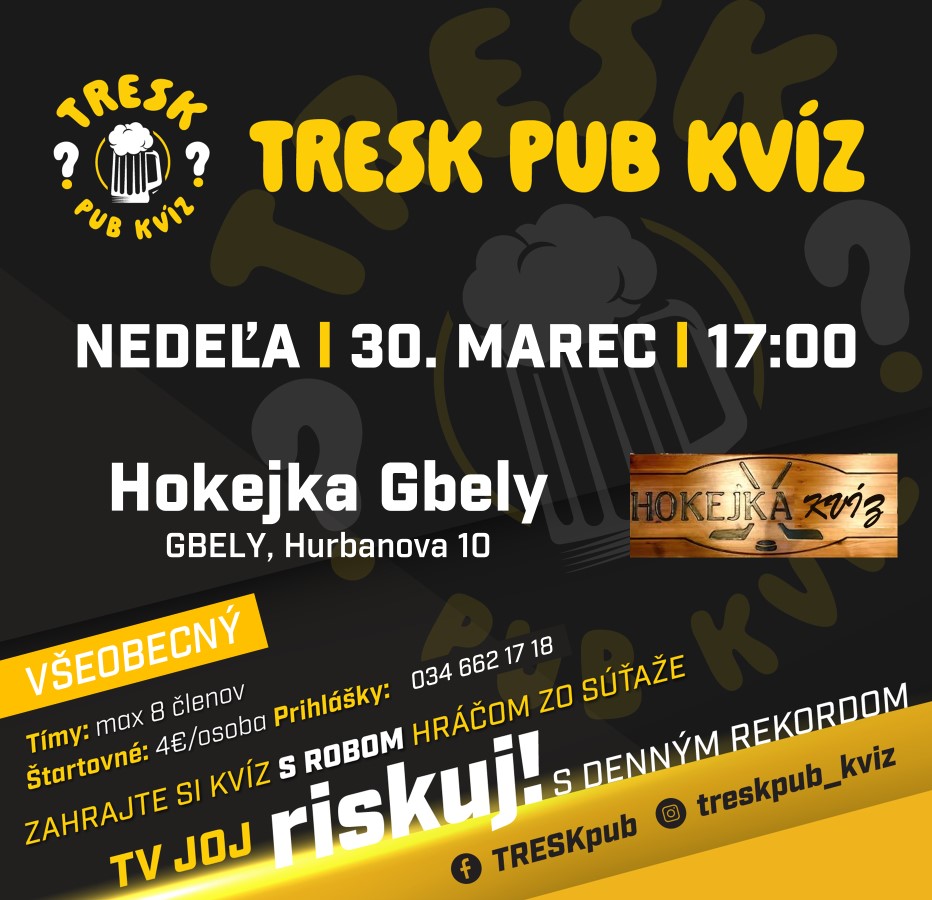 Gbely - VŠEOBECNÝ kvíz v Hokejke