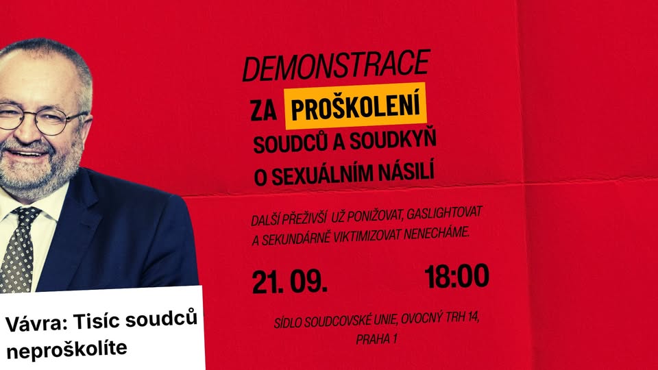 Demonstrace: Za povinné vzdělávání soudců a soudkyň