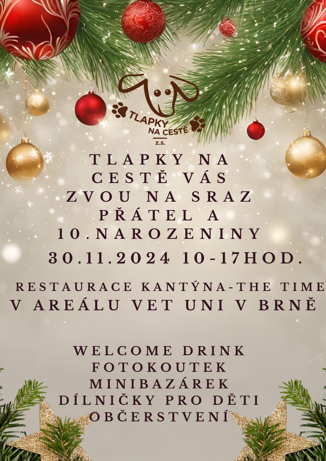 Vánoční sraz a 10. narozeniny Tlapek na cestě
