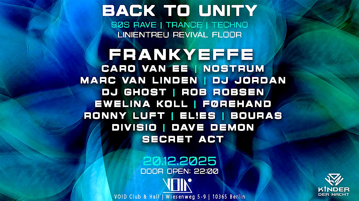 Back to Unity Hardtrance, Techno, Hardtechno & Linientreu Revival by Kinder