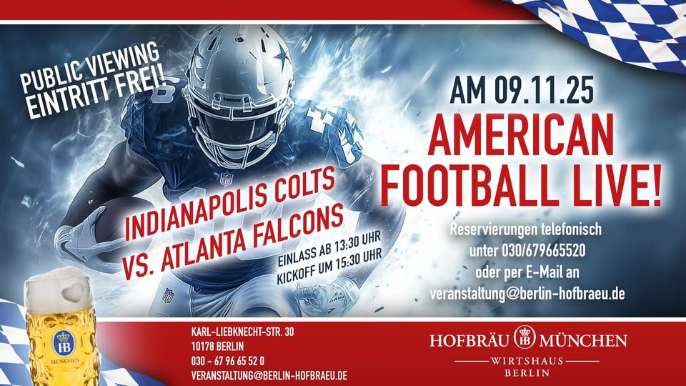 American Football Live im Hofbräu Berlin