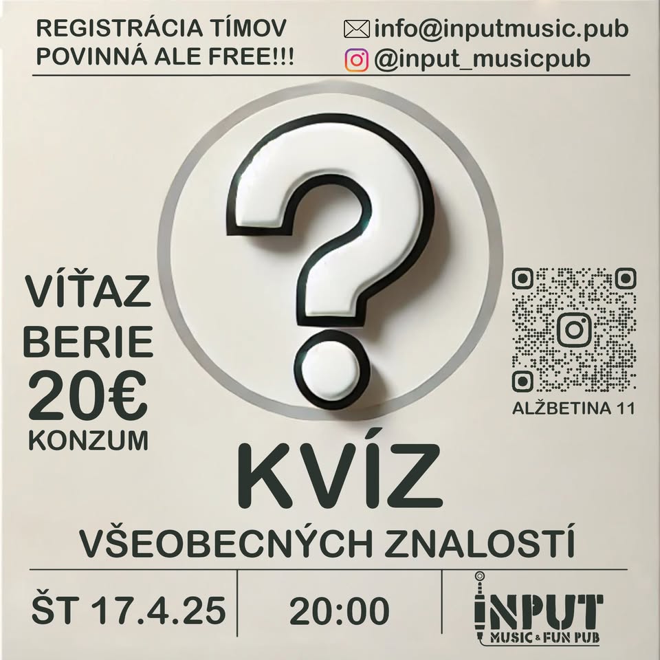 KVÍZ - VŠEOBECNÝCH ZNALOSTÍ