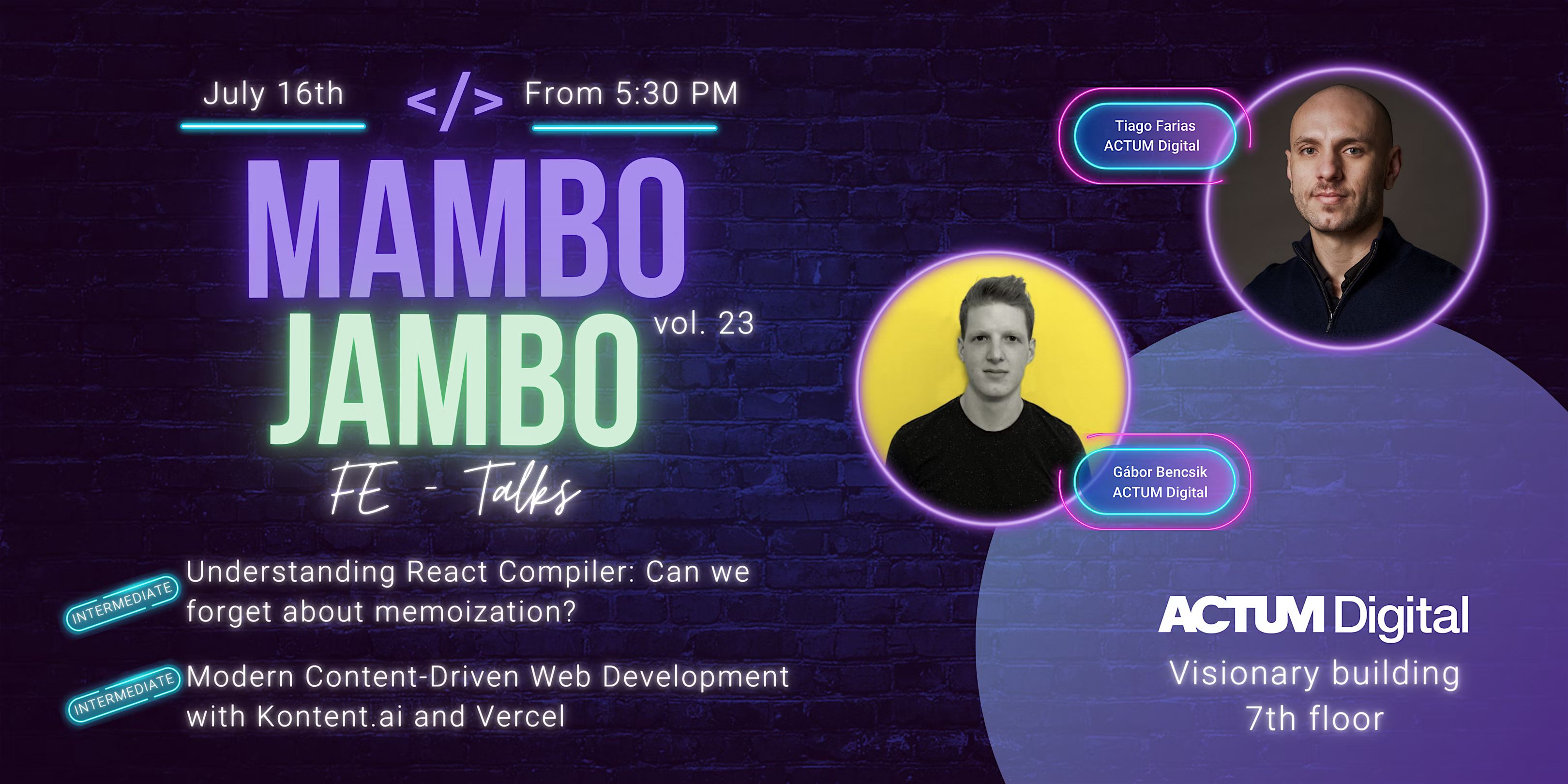 Mambo Jambo Talks v23 - Front End Edition