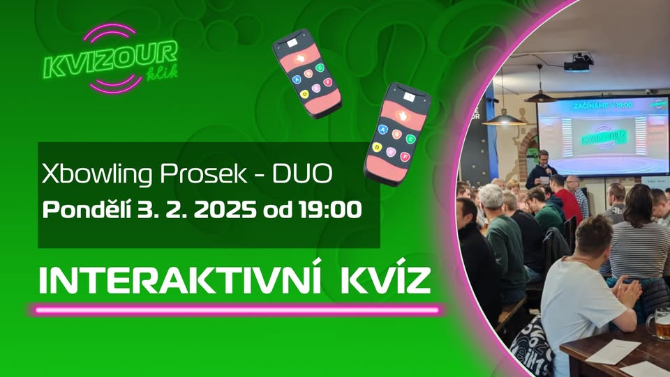 Interaktivní kvíz - Kvizour KLIK - Xbowling Prosek DUO