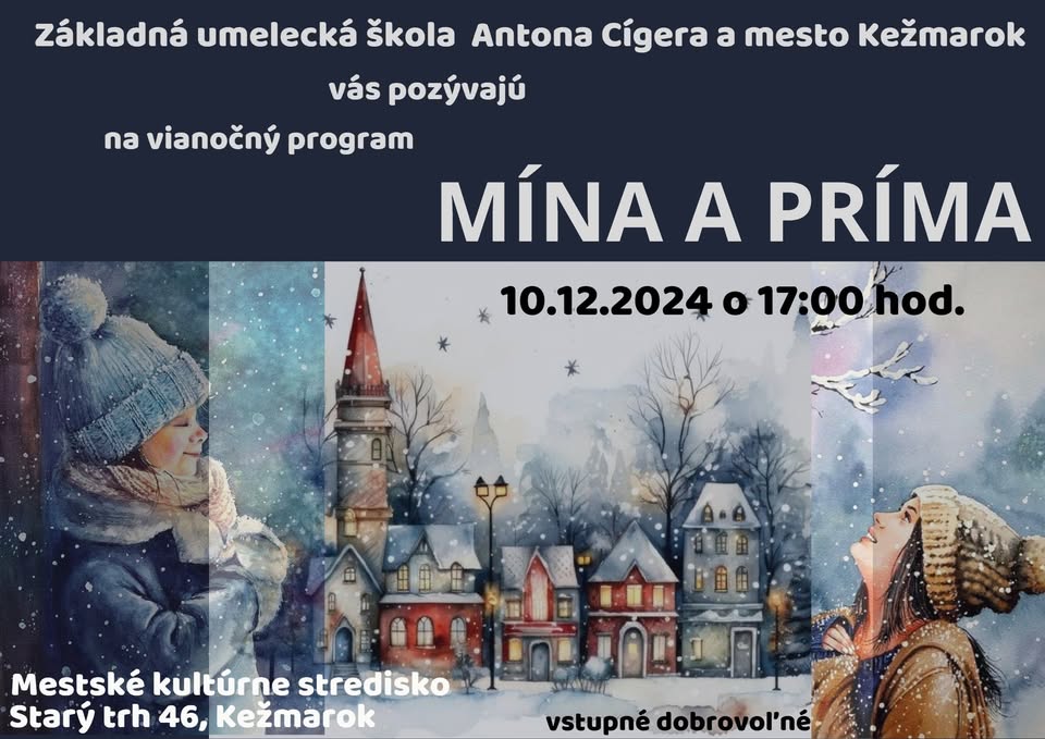VIANOČNÝ PROGRAM MÍNA A PRÍMA - ZUŠ ANTONA CÍGERA