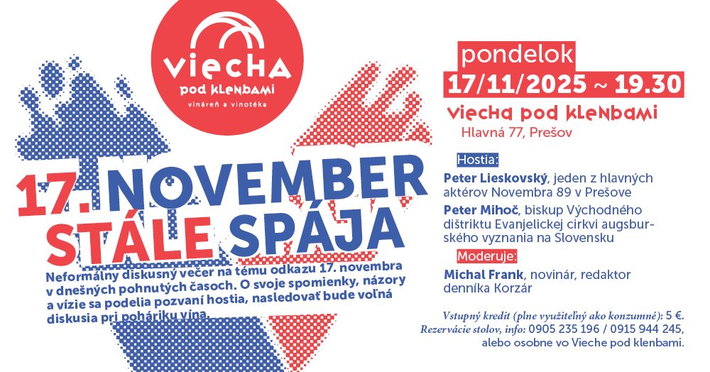 17. november stále spája - diskusný večer pri víne