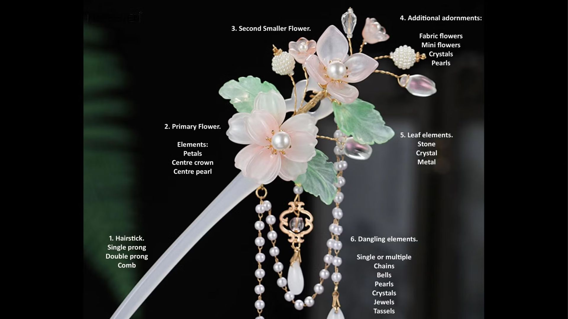Chinese Hanfu Hairsticks making. Hair accessories Fashion Cosplay Asian culture