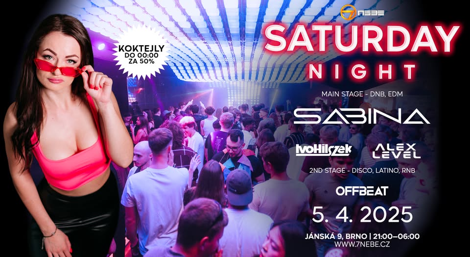 Saturday Night w. Djane Sabina - 7.nebe